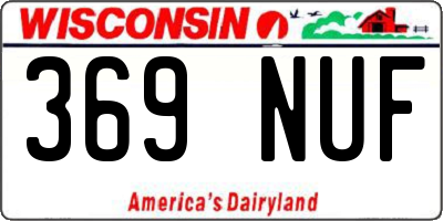 WI license plate 369NUF