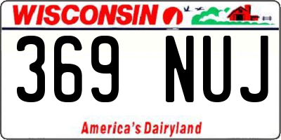 WI license plate 369NUJ