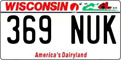 WI license plate 369NUK
