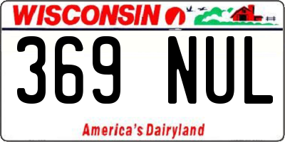 WI license plate 369NUL