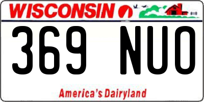 WI license plate 369NUO