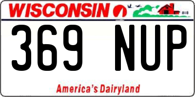 WI license plate 369NUP