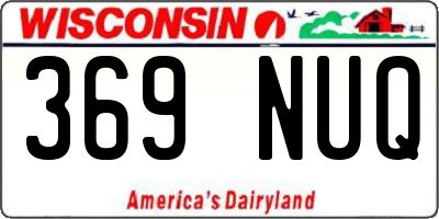 WI license plate 369NUQ