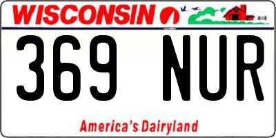 WI license plate 369NUR