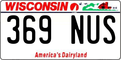 WI license plate 369NUS