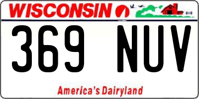WI license plate 369NUV