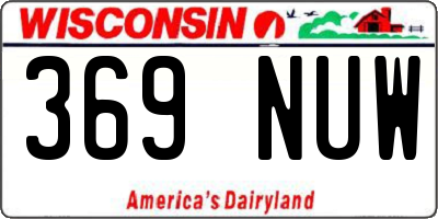 WI license plate 369NUW