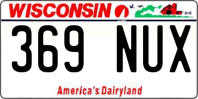 WI license plate 369NUX