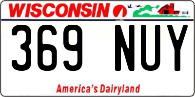WI license plate 369NUY