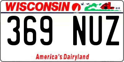 WI license plate 369NUZ