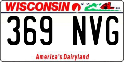 WI license plate 369NVG