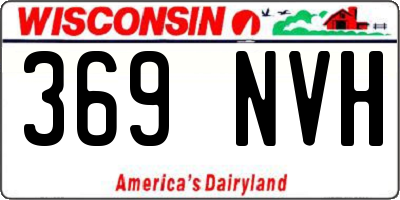 WI license plate 369NVH