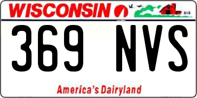 WI license plate 369NVS
