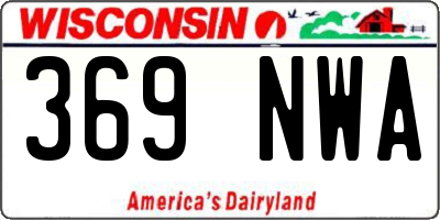 WI license plate 369NWA