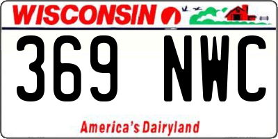 WI license plate 369NWC