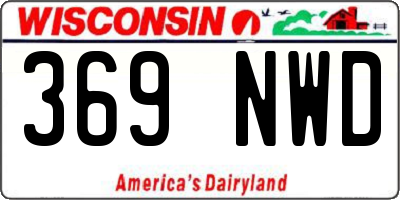WI license plate 369NWD