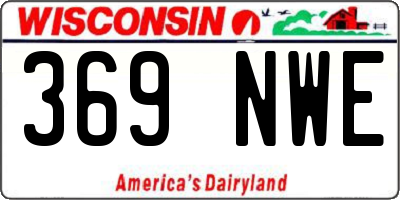 WI license plate 369NWE