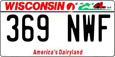 WI license plate 369NWF