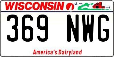 WI license plate 369NWG