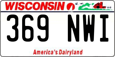 WI license plate 369NWI