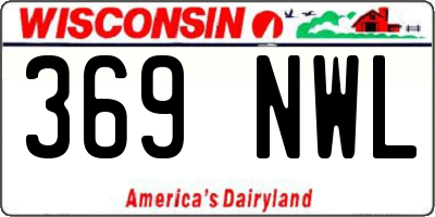 WI license plate 369NWL
