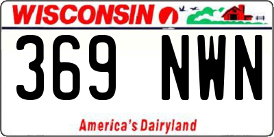 WI license plate 369NWN