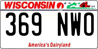 WI license plate 369NWO