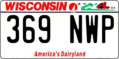 WI license plate 369NWP
