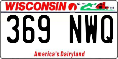 WI license plate 369NWQ