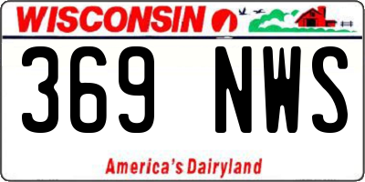 WI license plate 369NWS