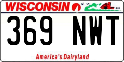 WI license plate 369NWT