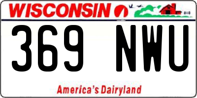 WI license plate 369NWU