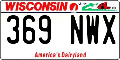 WI license plate 369NWX