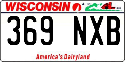 WI license plate 369NXB
