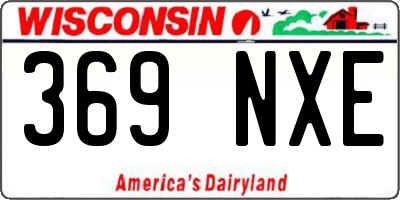 WI license plate 369NXE