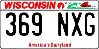 WI license plate 369NXG