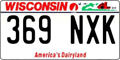 WI license plate 369NXK