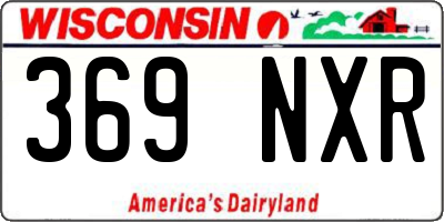 WI license plate 369NXR
