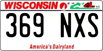 WI license plate 369NXS