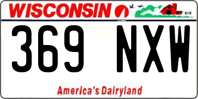 WI license plate 369NXW