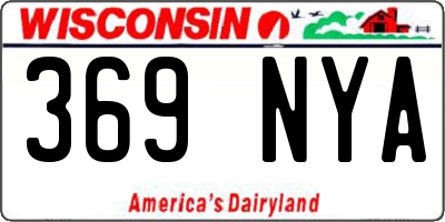 WI license plate 369NYA