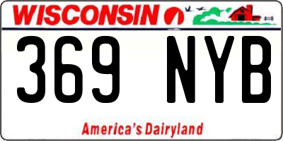 WI license plate 369NYB