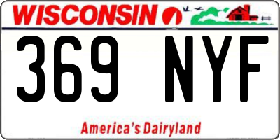 WI license plate 369NYF