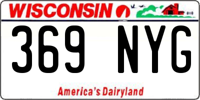 WI license plate 369NYG
