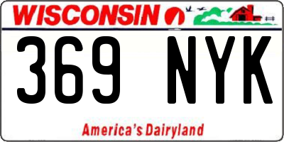 WI license plate 369NYK