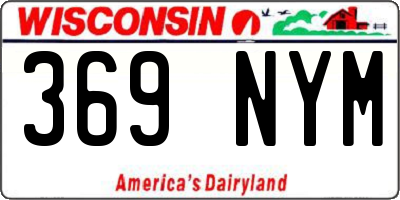 WI license plate 369NYM