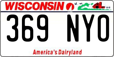 WI license plate 369NYO