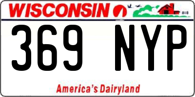 WI license plate 369NYP