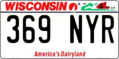 WI license plate 369NYR