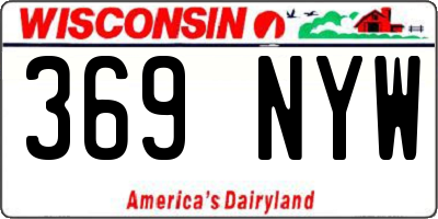 WI license plate 369NYW